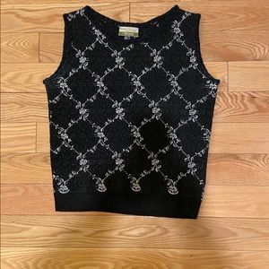 Vintage Black embroidered wool with further metallic embroidery.